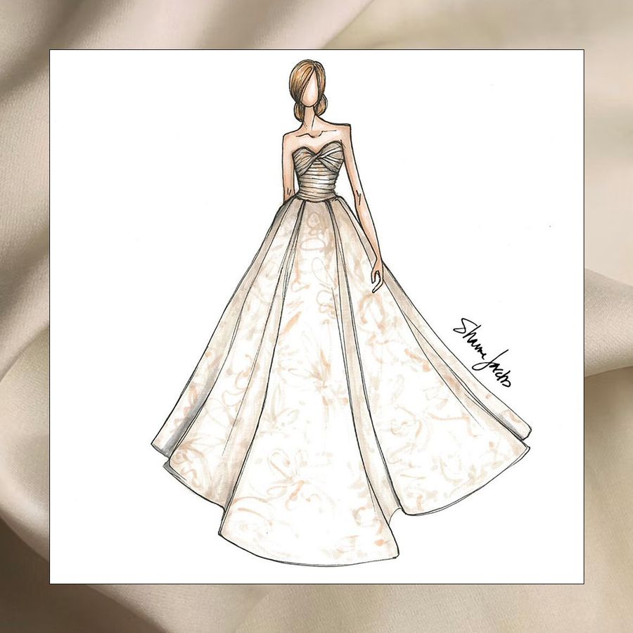 anne barge bridal fashion sketch